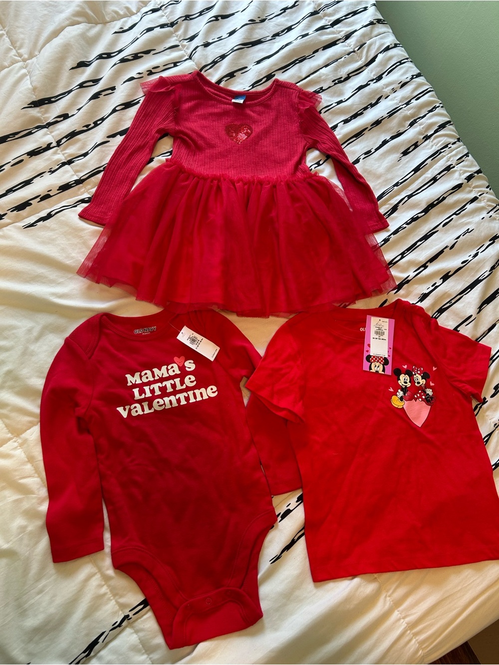 Carter's Red Tulle Heart Dress + Red Valentine Bodysuit & Red Minnie Tee Set